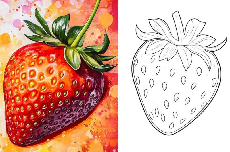 Strawberry Coloring Page