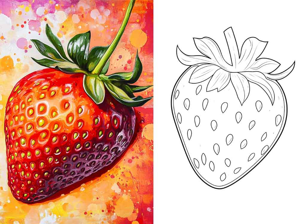 Strawberry Coloring Page