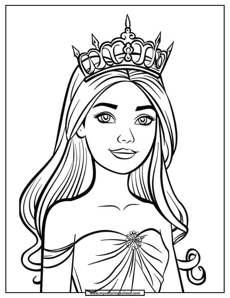 Barbie Princess Coloring Page
