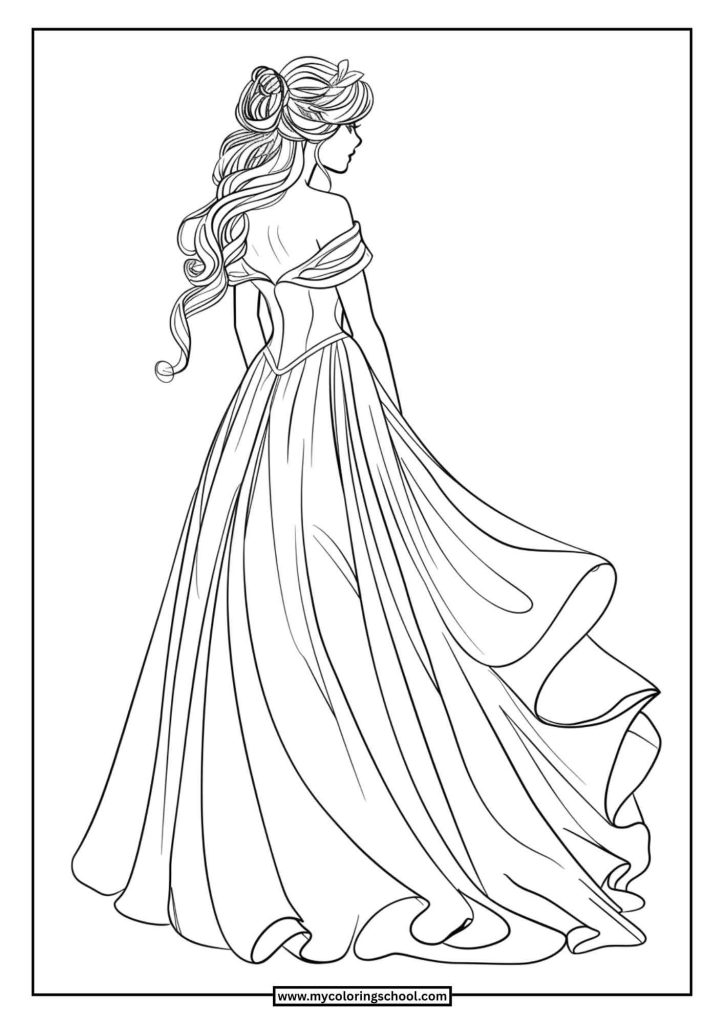 Beautiful Realistic Princess Coloring Pages