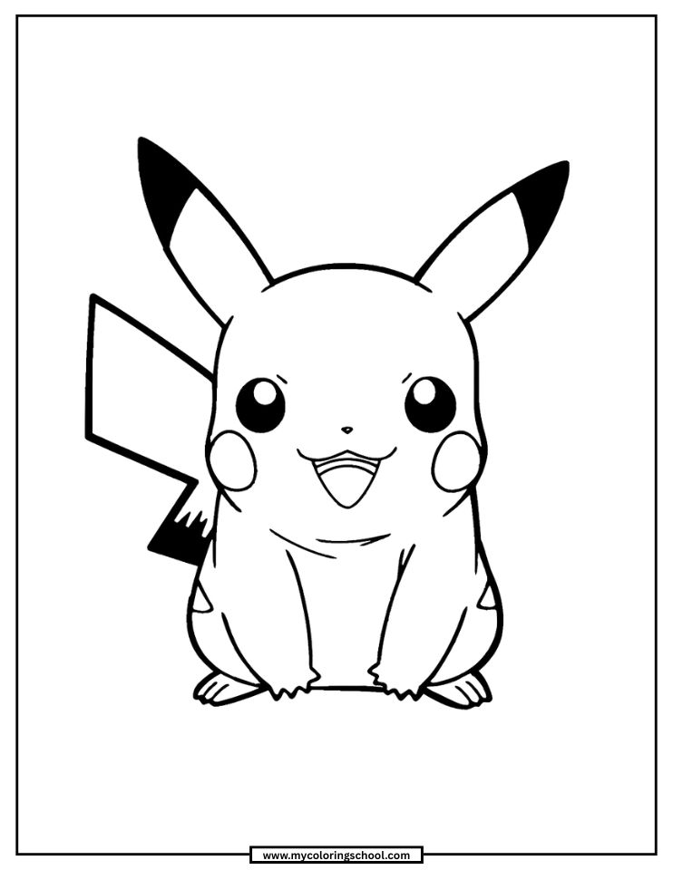 Cute Pikachu Coloring Page