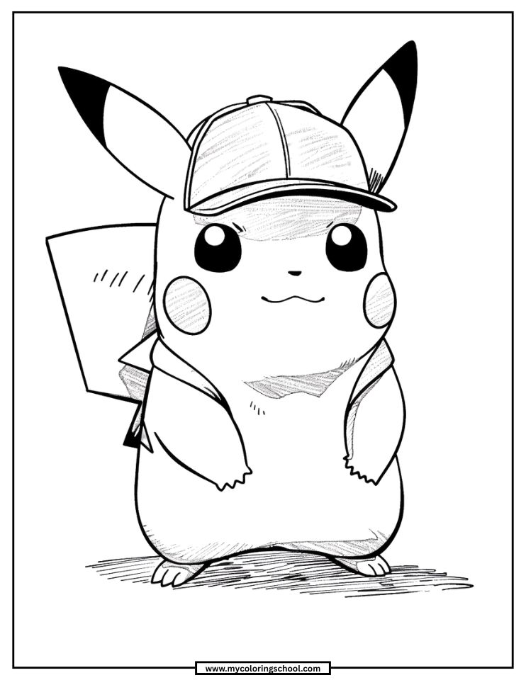 Detective Pikachu Coloring Page