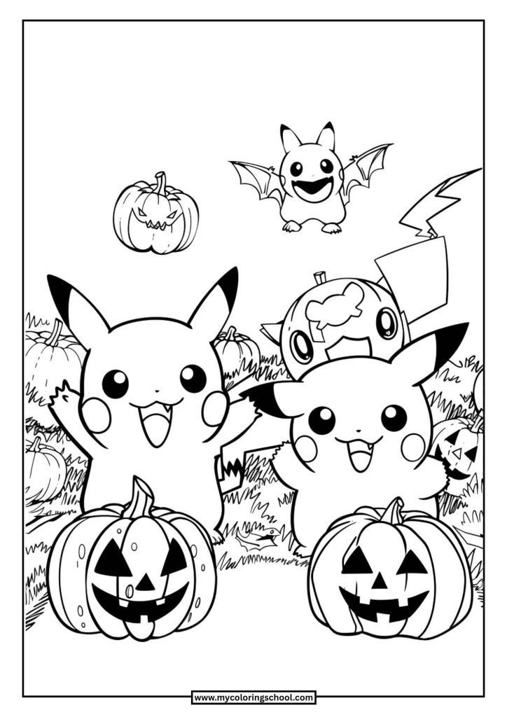 Halloween Pokemon Coloring Pages