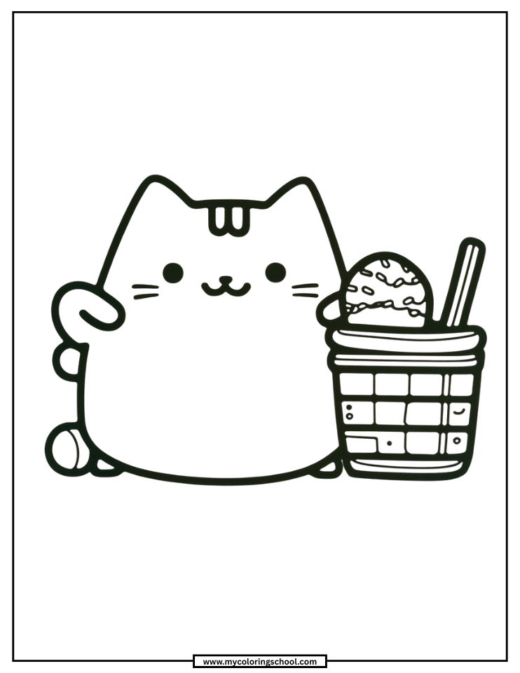 Pusheen Cat Coloring Page