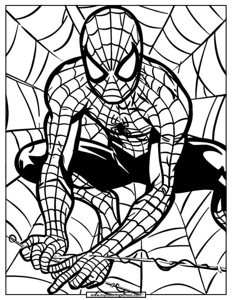 Spin Spider-Man Coloring Page