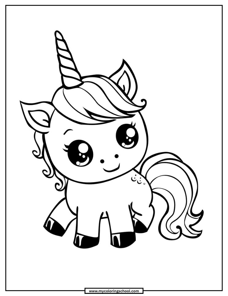 Unicorn Cat Coloring Page