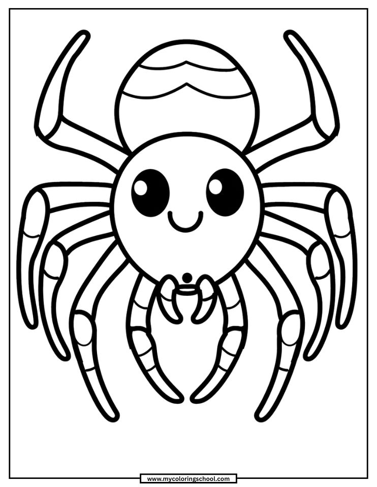 easy spider coloring pages