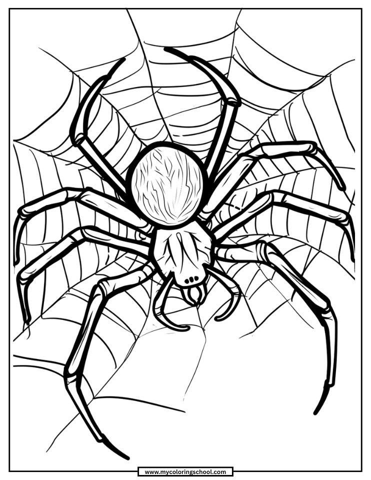 Spider coloring pages for adults