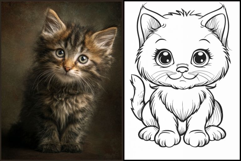 Cute Kitten Coloring Pages