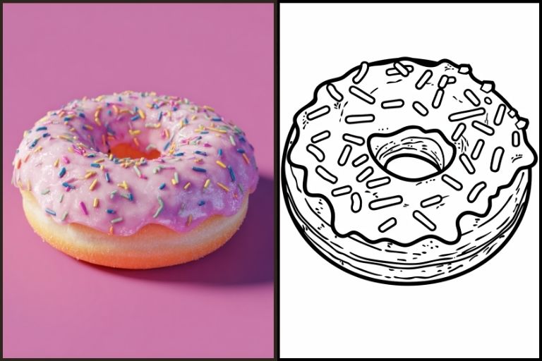 Donut Coloring Pages