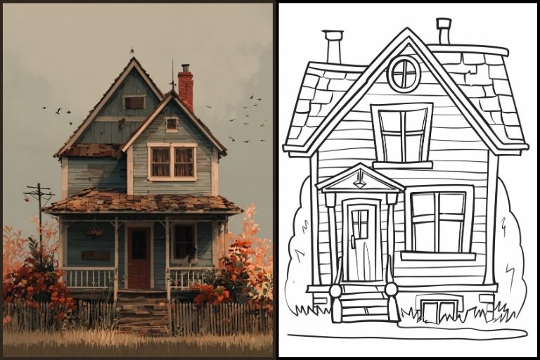 House Coloring Pages