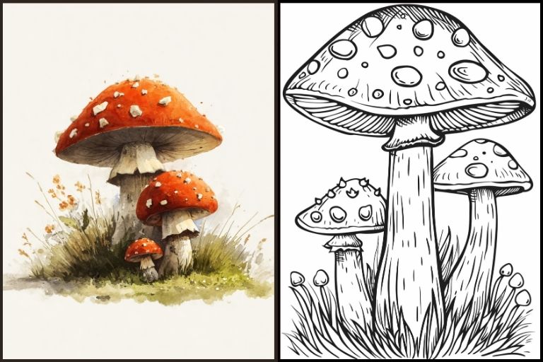 Mushroom Coloring Page