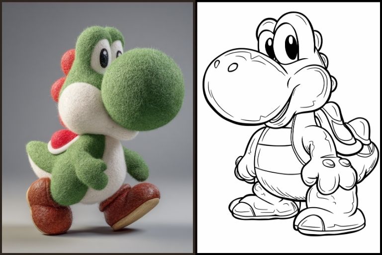 Yoshi Coloring Pages