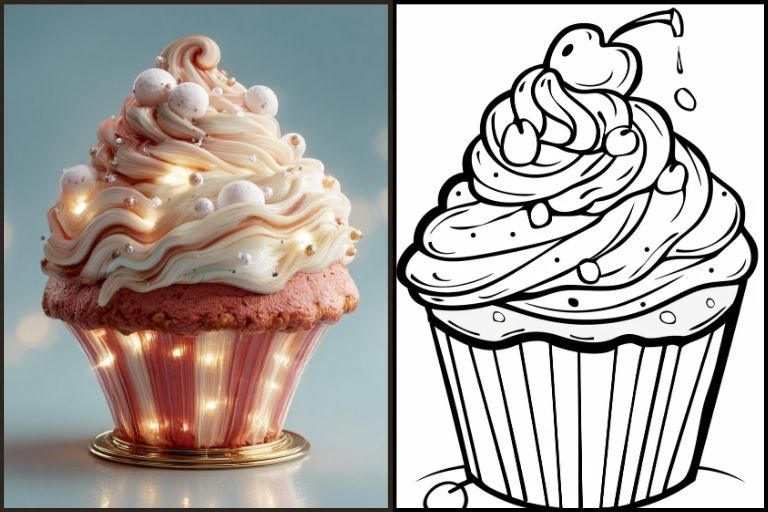Cupcake Coloring Pages