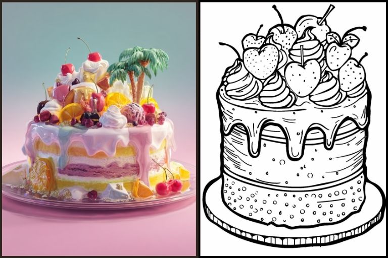 Cake Coloring Pages