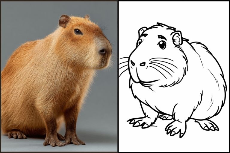 Capybara Coloring Pages