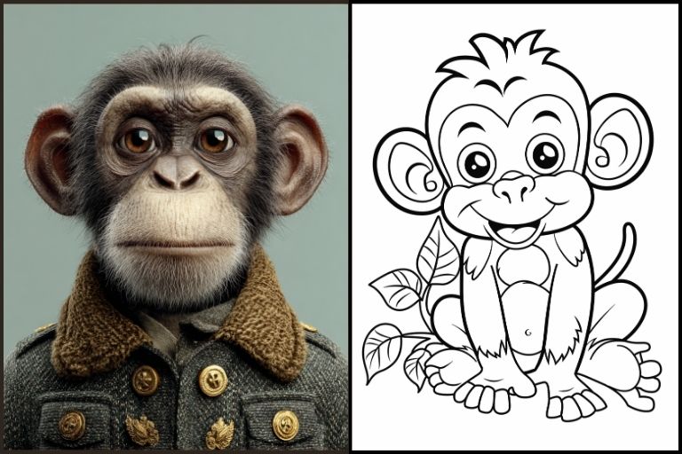 Monkey Coloring Pages