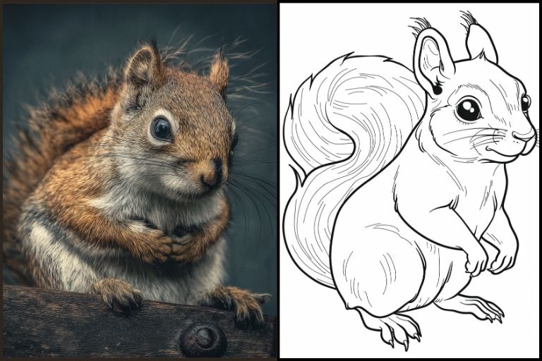 Squirrel Coloring Pages