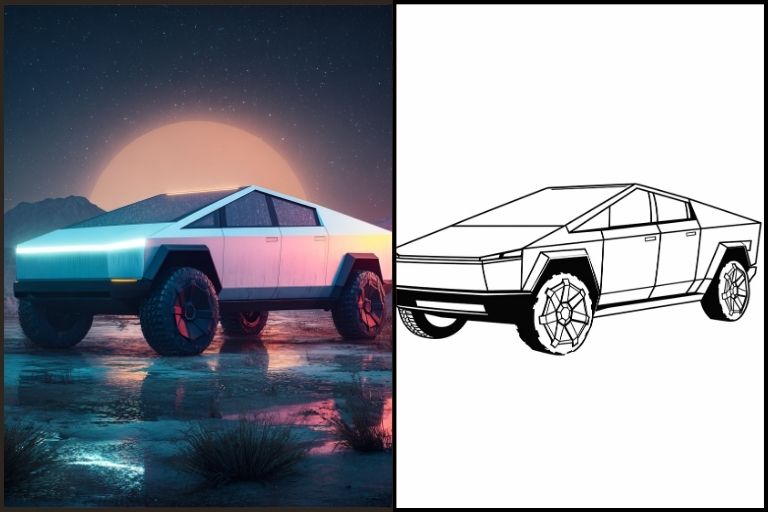 Cybertruck Coloring Pages