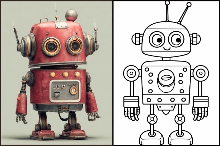 robot coloring page