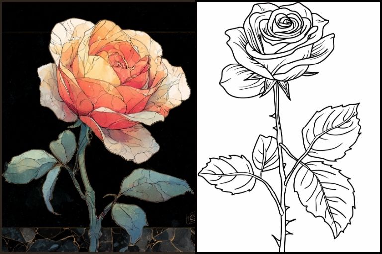 Rose Coloring Pages