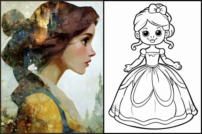 Belle Coloring Pages