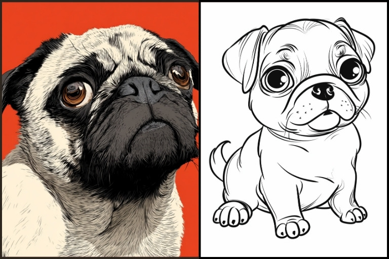 Pug Coloring Pages