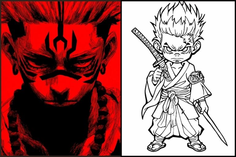 Sukuna Coloring Pages