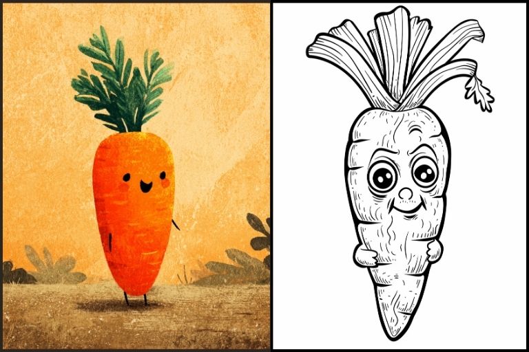 Carrot Coloring Pages