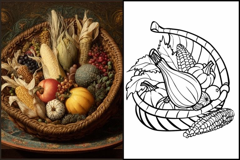 Cornucopia Coloring Pages