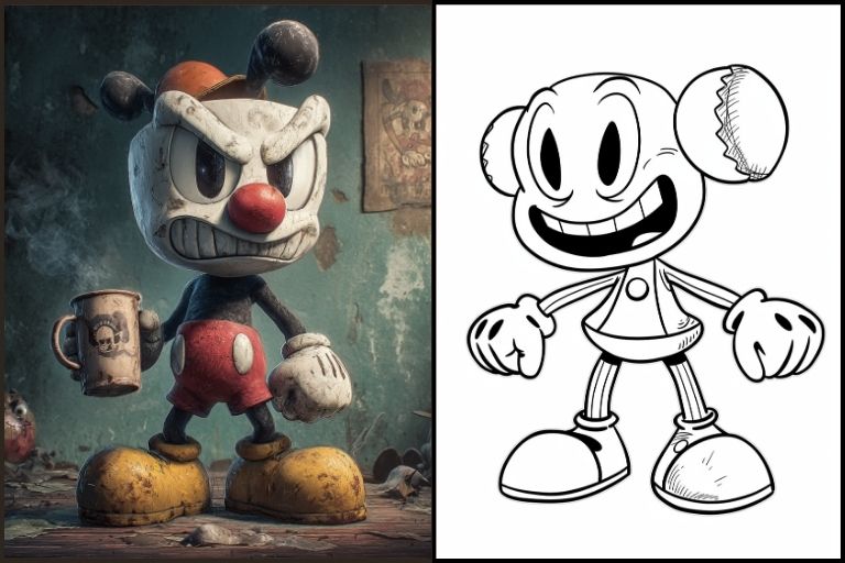 Cuphead Coloring Pages