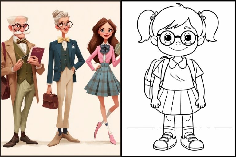 Preppy Coloring Pages