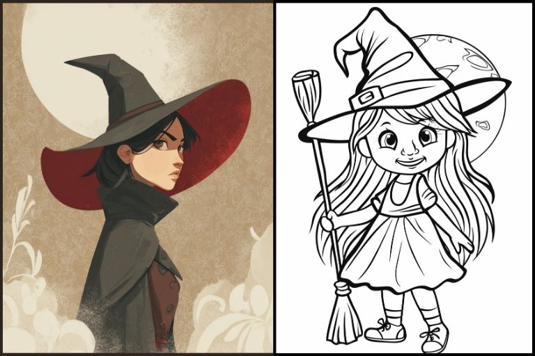 Witch Coloring Pages